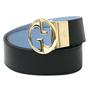 Gucci Double G Reversible Belt Black/Sky Blue - LIKE NEW WITH DUST BAG